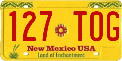 NM license plate 127TOG