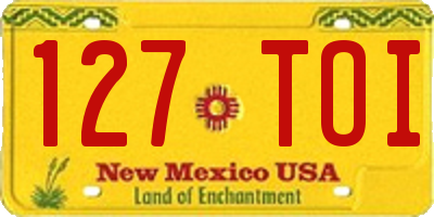 NM license plate 127TOI