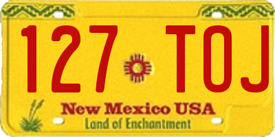 NM license plate 127TOJ