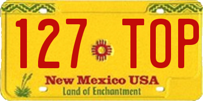 NM license plate 127TOP