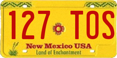 NM license plate 127TOS