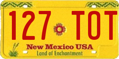 NM license plate 127TOT