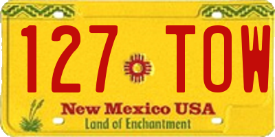 NM license plate 127TOW