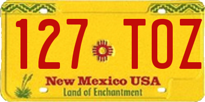 NM license plate 127TOZ
