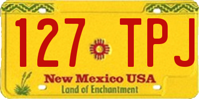 NM license plate 127TPJ