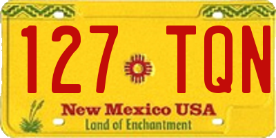 NM license plate 127TQN