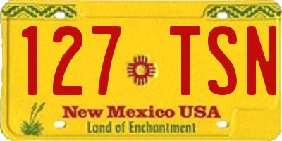 NM license plate 127TSN