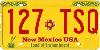 NM license plate 127TSQ