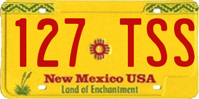 NM license plate 127TSS