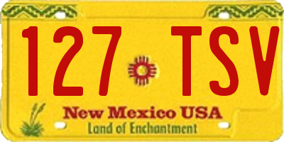 NM license plate 127TSV