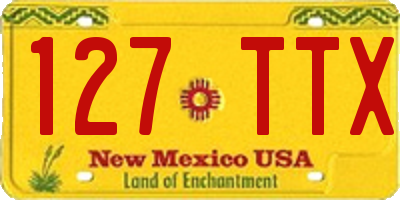 NM license plate 127TTX