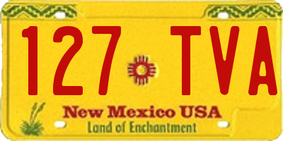 NM license plate 127TVA