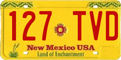 NM license plate 127TVD