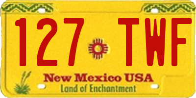 NM license plate 127TWF