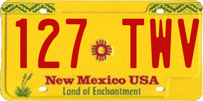 NM license plate 127TWV