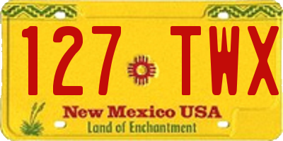 NM license plate 127TWX
