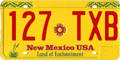 NM license plate 127TXB