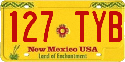NM license plate 127TYB