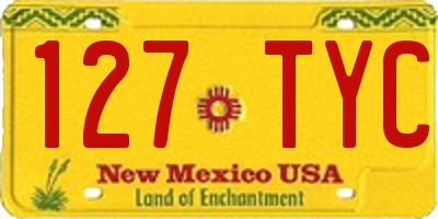 NM license plate 127TYC