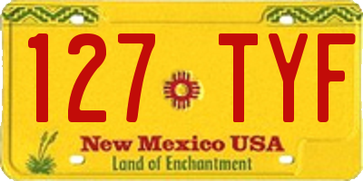 NM license plate 127TYF