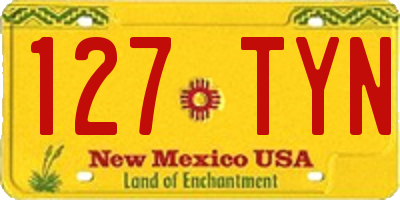 NM license plate 127TYN