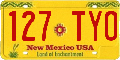 NM license plate 127TYO