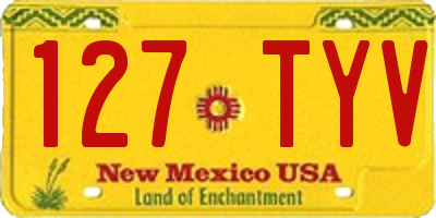 NM license plate 127TYV
