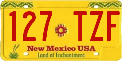 NM license plate 127TZF
