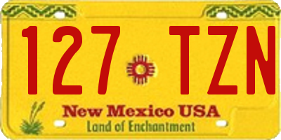 NM license plate 127TZN