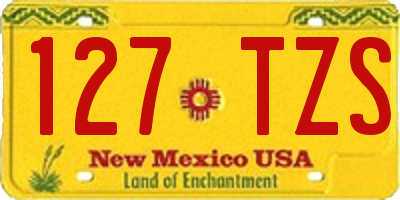 NM license plate 127TZS