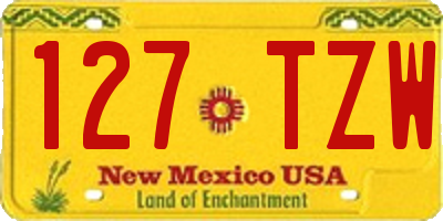NM license plate 127TZW