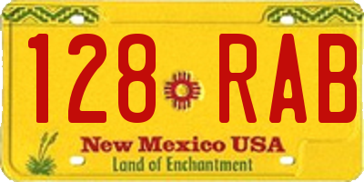 NM license plate 128RAB