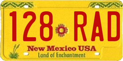 NM license plate 128RAD