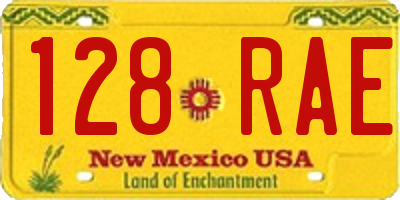 NM license plate 128RAE