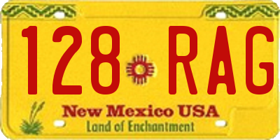 NM license plate 128RAG
