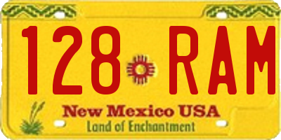 NM license plate 128RAM