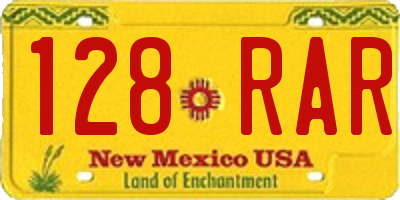 NM license plate 128RAR