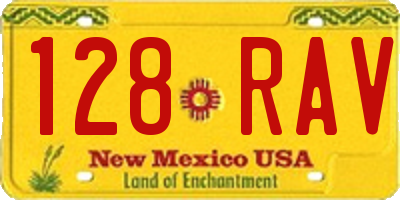 NM license plate 128RAV