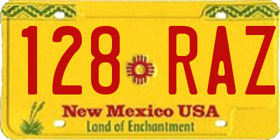 NM license plate 128RAZ