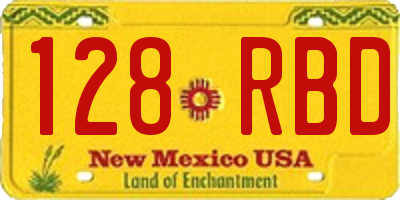 NM license plate 128RBD
