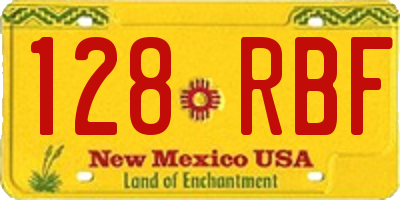NM license plate 128RBF
