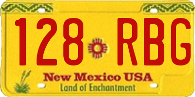 NM license plate 128RBG