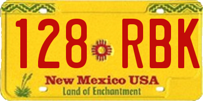 NM license plate 128RBK