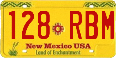 NM license plate 128RBM