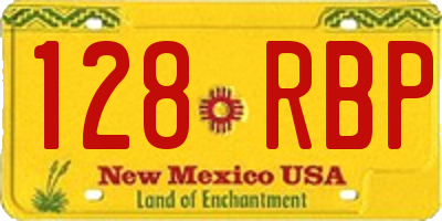 NM license plate 128RBP