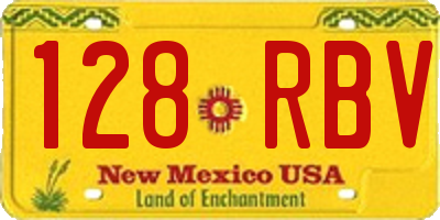 NM license plate 128RBV