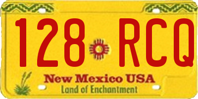 NM license plate 128RCQ