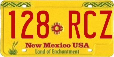 NM license plate 128RCZ