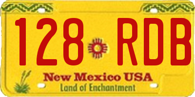 NM license plate 128RDB