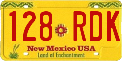 NM license plate 128RDK